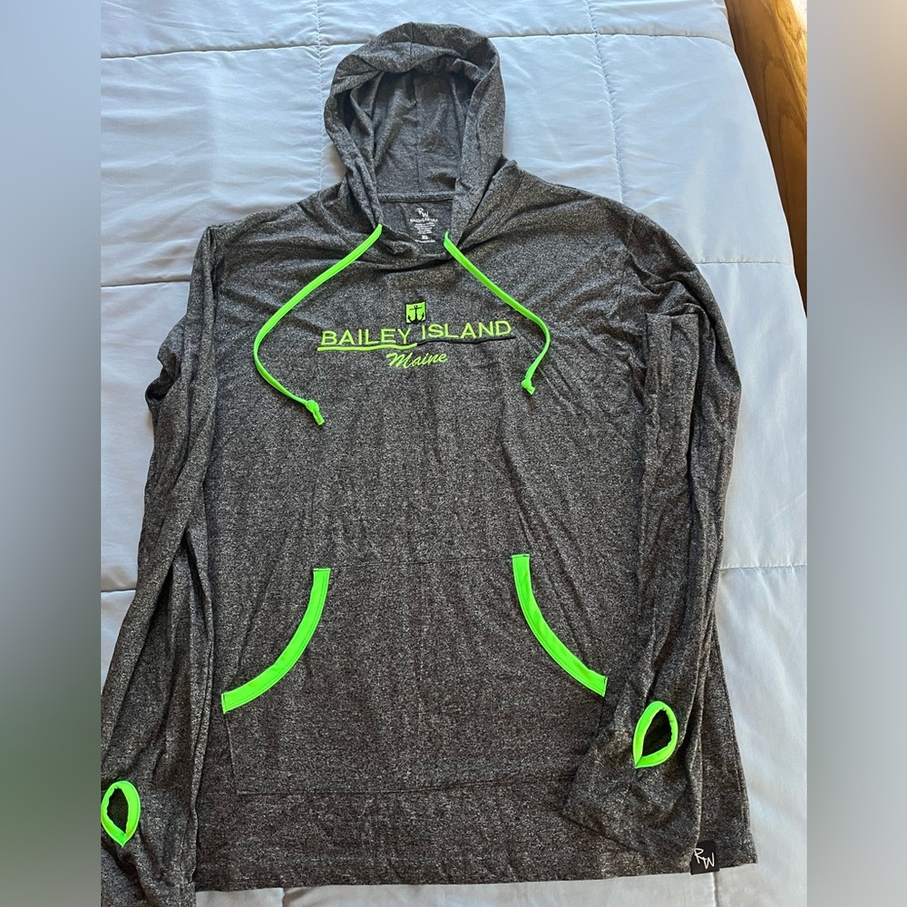 Bailey Island Gray Hoodie with Neon Accents